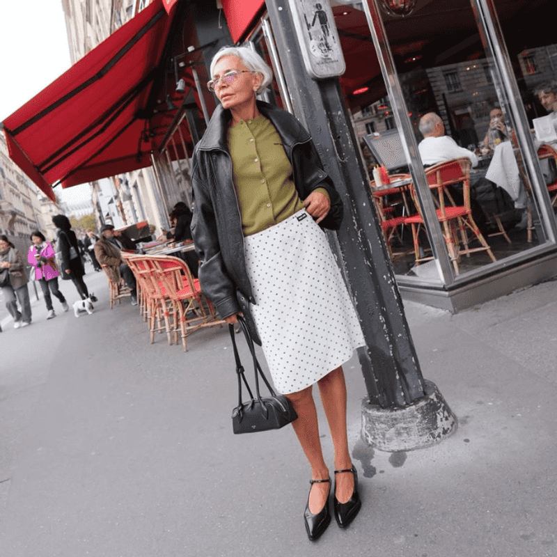 Kitten Heel Slingbacks with A-Line Skirts