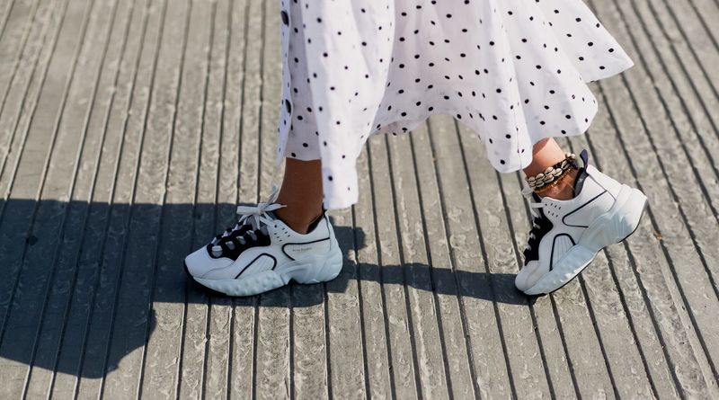 Chunky Dad Sneakers With Delicate Dresses