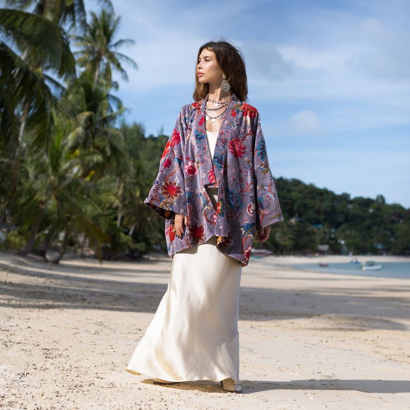 Patchwork Kimono & Simple Slip Dress