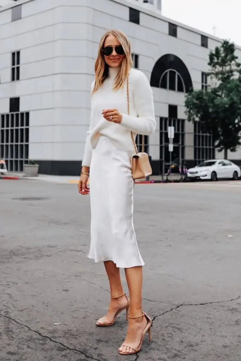Silk Slip Midi Skirt
