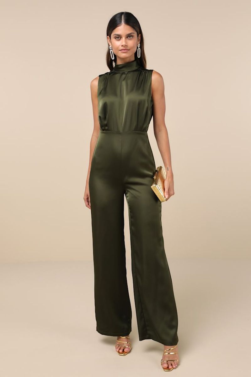 Olive Green Tailored Jumpsuit
