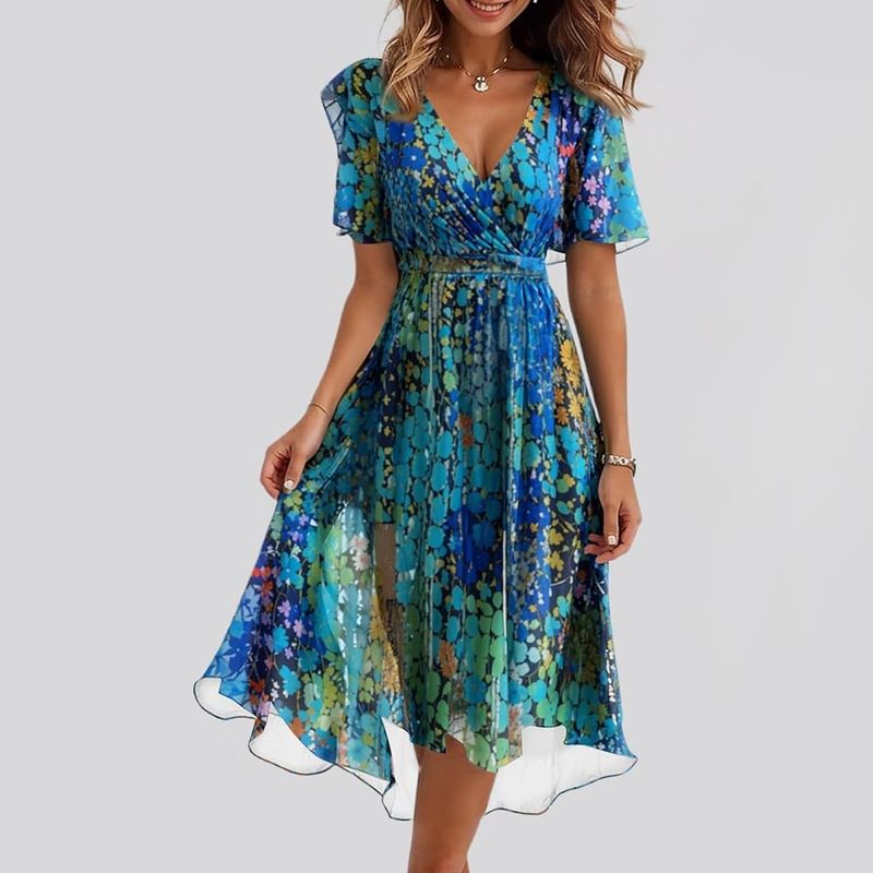 Wrap Dress With Strategic Draping