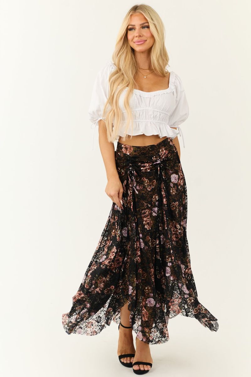 Handkerchief Hem Maxi Skirt