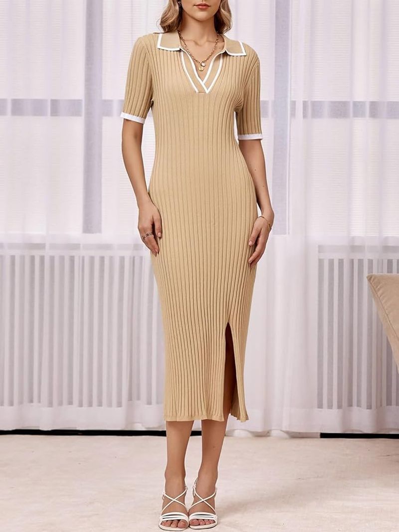 Ribbed Knit Sweater Dress