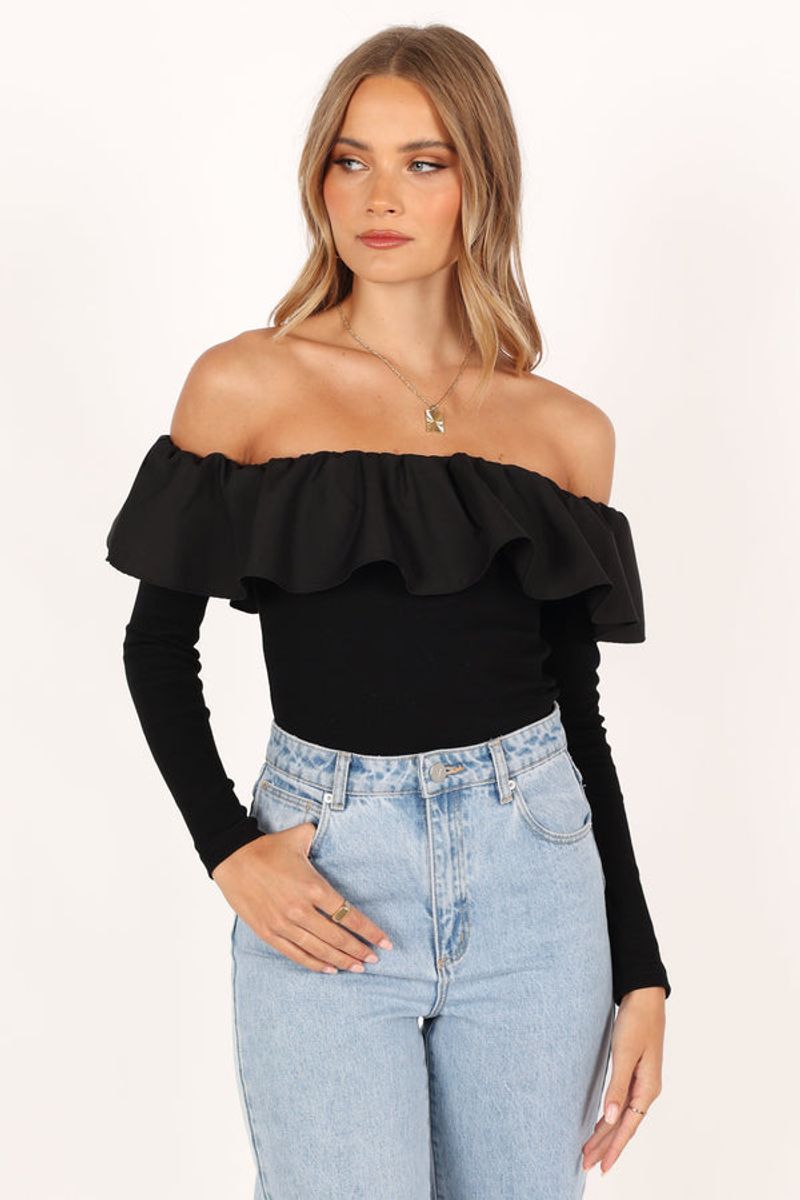 Off-Shoulder Cotton Blouse: First Date Superhero