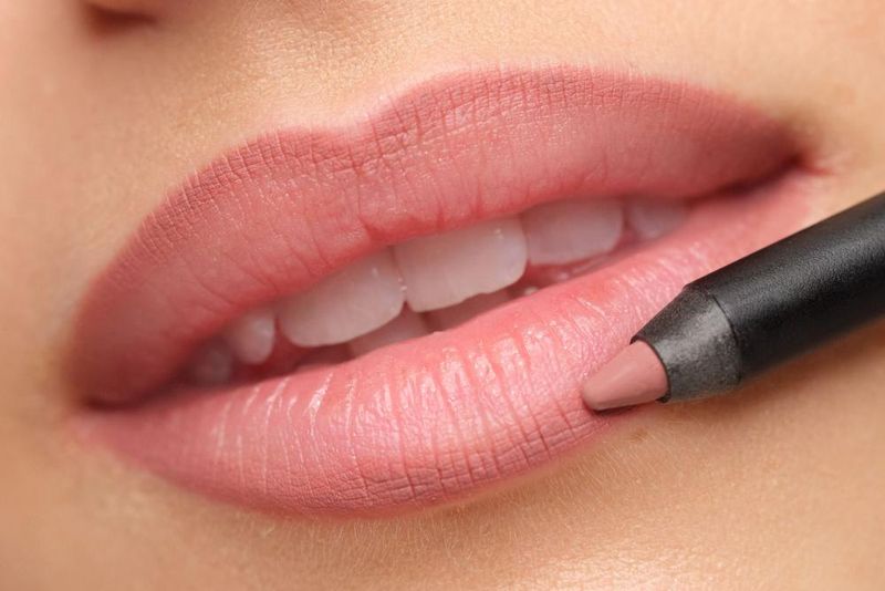 Lining Lips With Dark Pencil