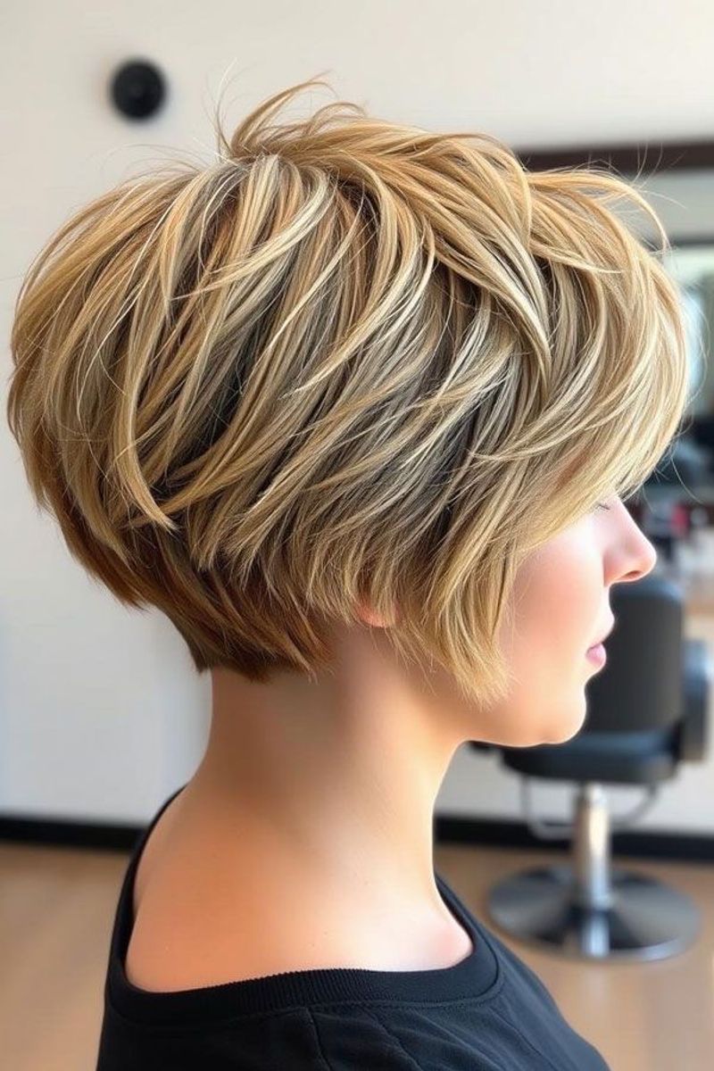 Graduated Pixie with Long Crown Layers