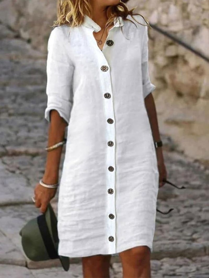 Breezy Linen Shirt Dress