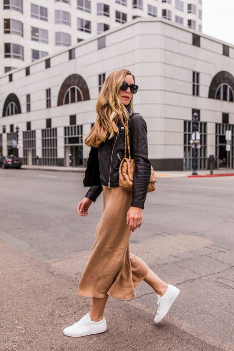 Slip Dress & Sneakers Contrast