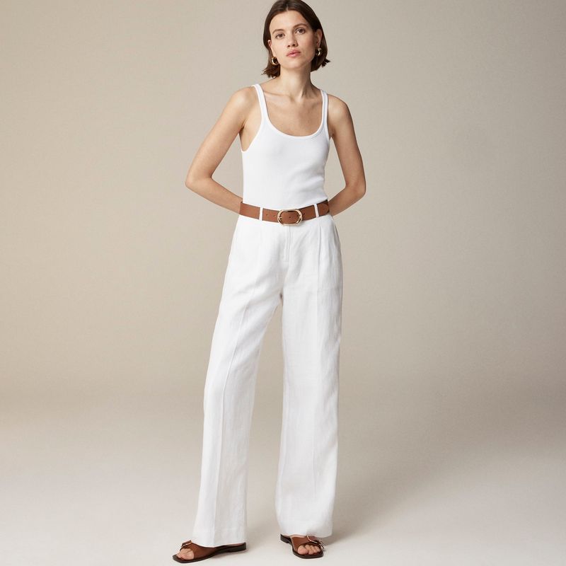 Wide-Leg Linen Pants