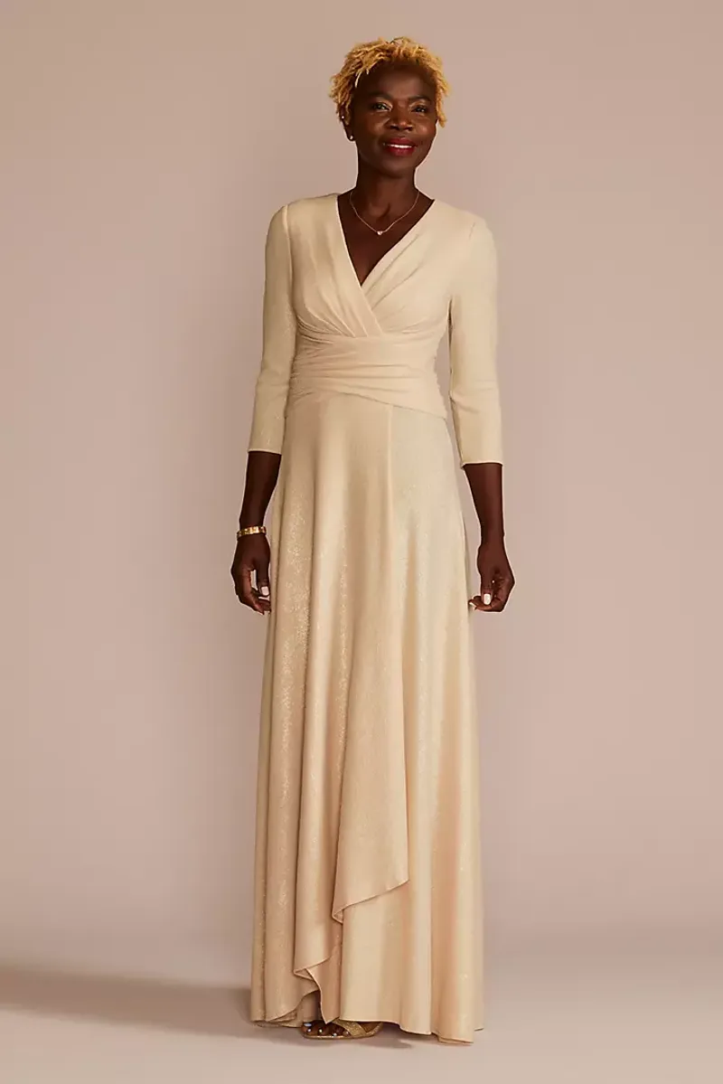 Wrap Dress with Three-Quarter Sleeves