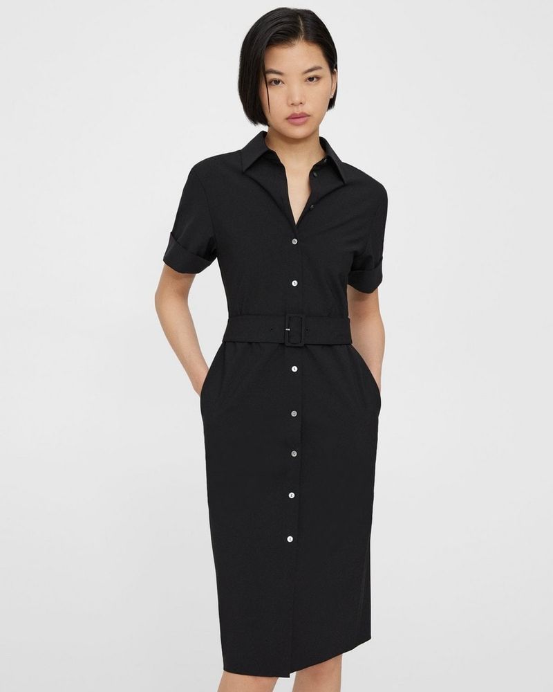 Belted Shirt Dresses in Crisp Fabrics