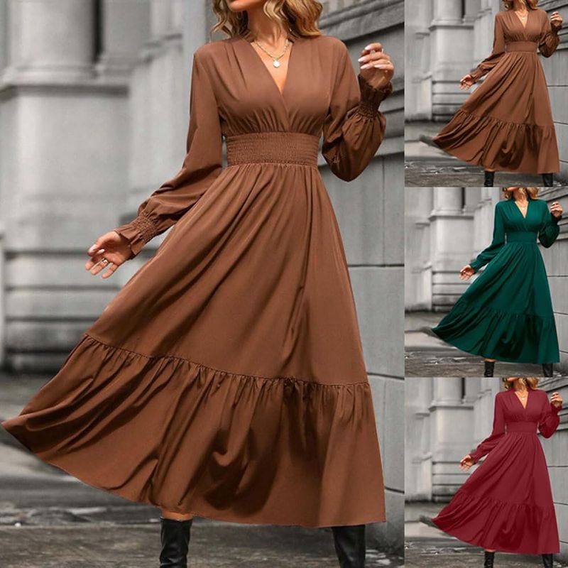 V-Neck Drop Waist Dress