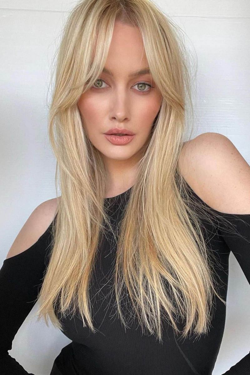Curtain Bangs with Long Layers
