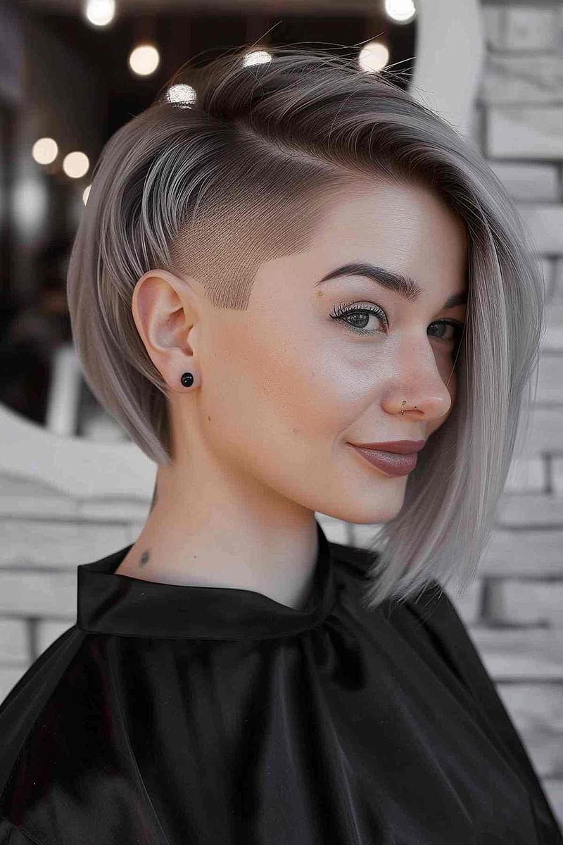 Undercut Bob with Long Fringe
