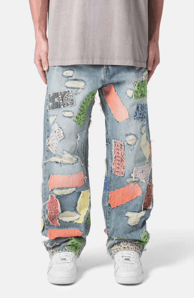 Artistic Patchwork Jeans