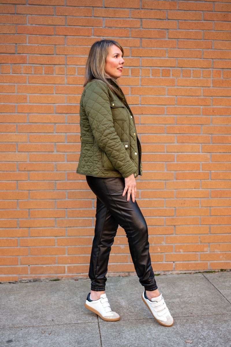 Perforated Leather Joggers