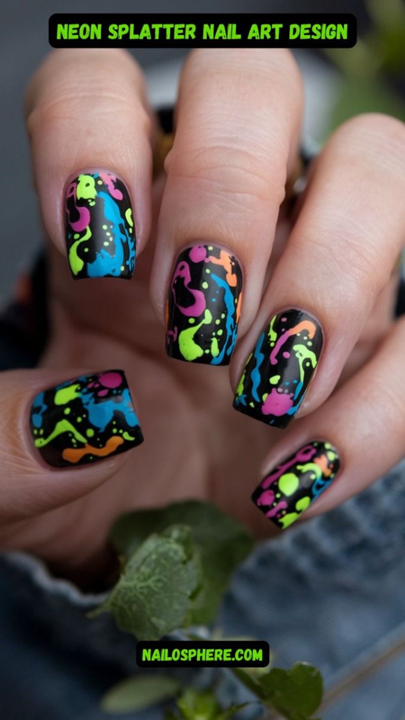Neon Ink Splatter