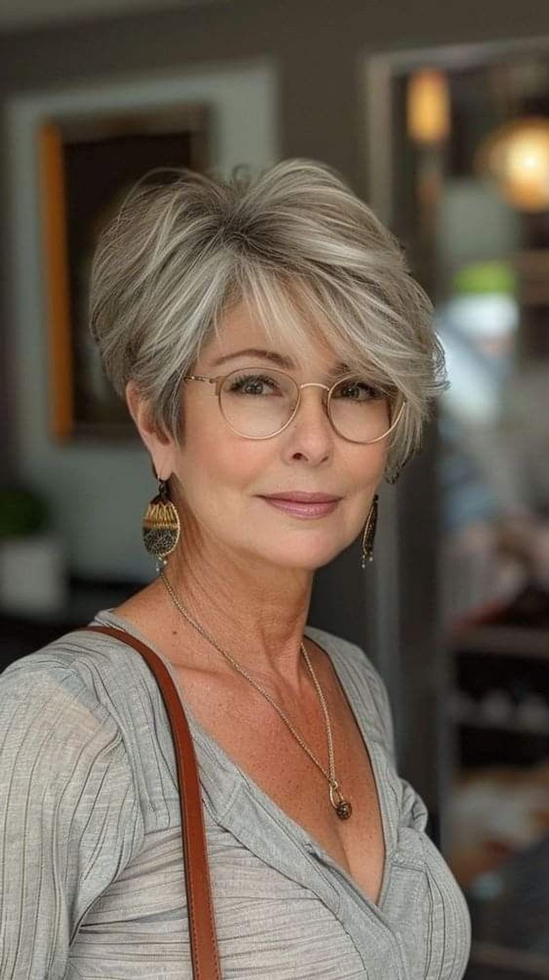 Silver Pixie with Long Fringe
