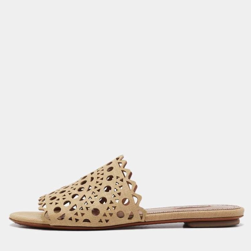 Alaïa Laser-Cut Leather Sandals