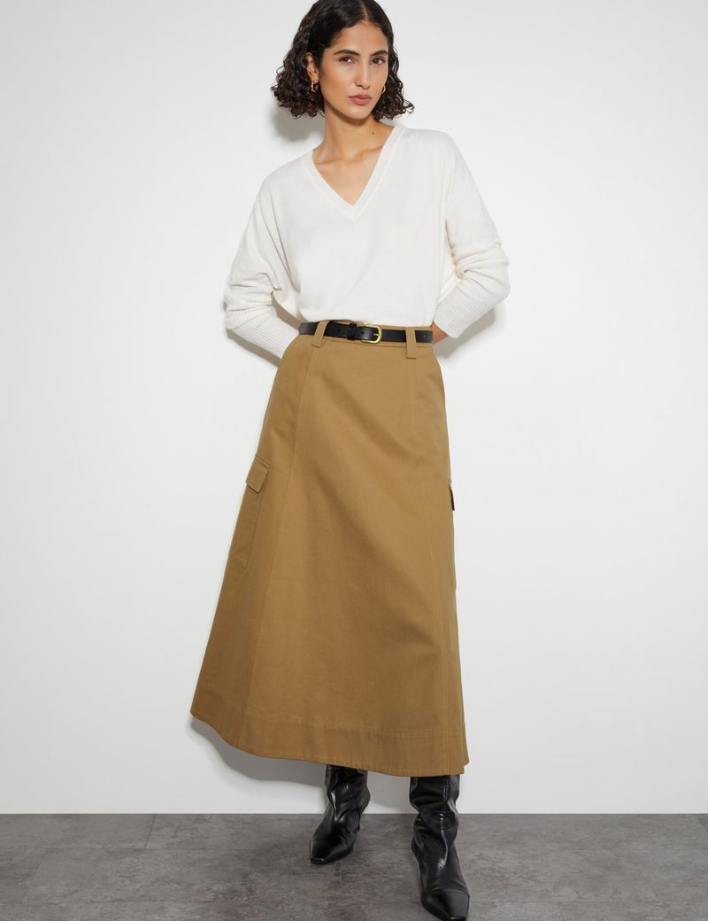 Canvas Utility Midi Skirt