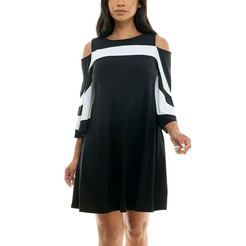 Cold-Shoulder Trapeze Dress