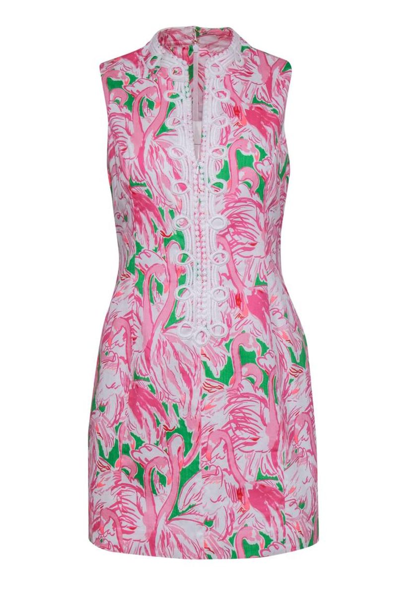 Flamingo Pink Shirt Dress