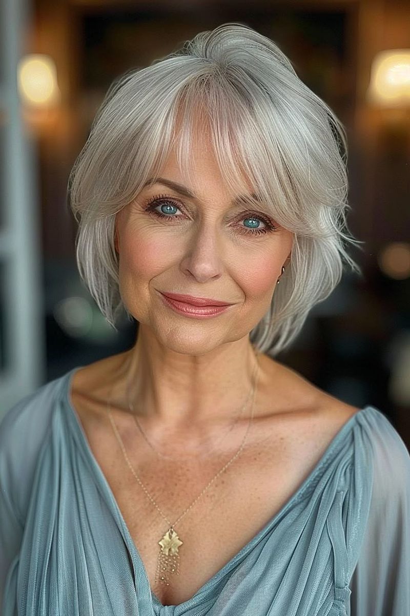Layered Bob with Side-Swept Bangs