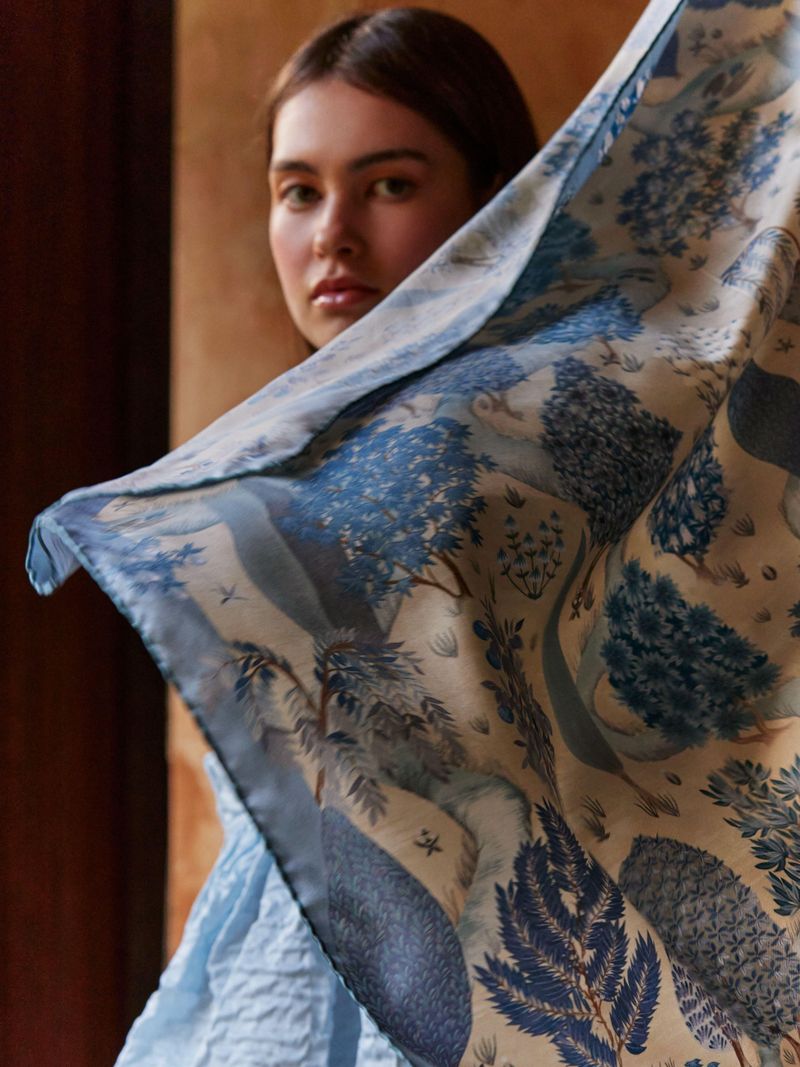Handwoven Silk Scarf From Historic Ateliers