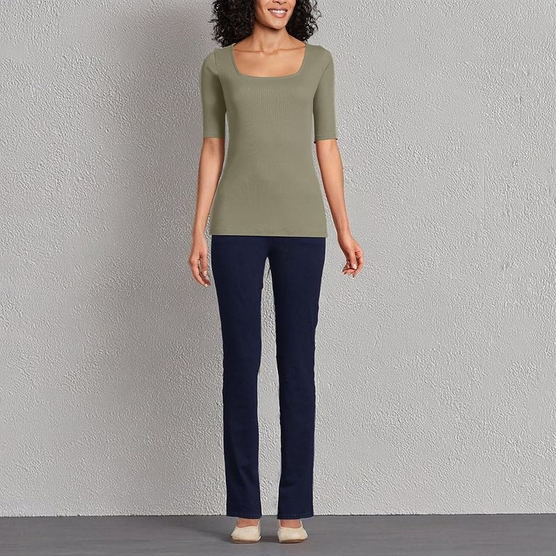 Lands' End Mid Rise Straight Leg Jeans