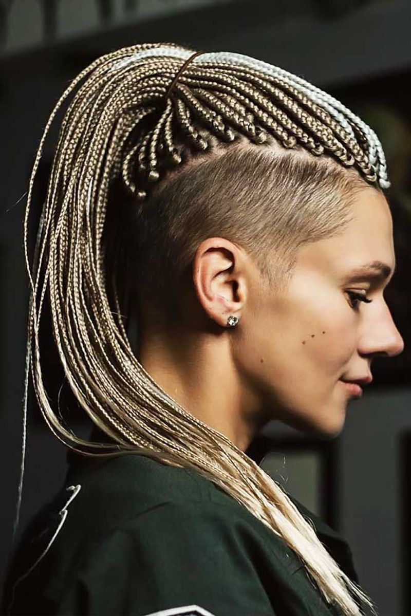 Half-Shaved Box Braids