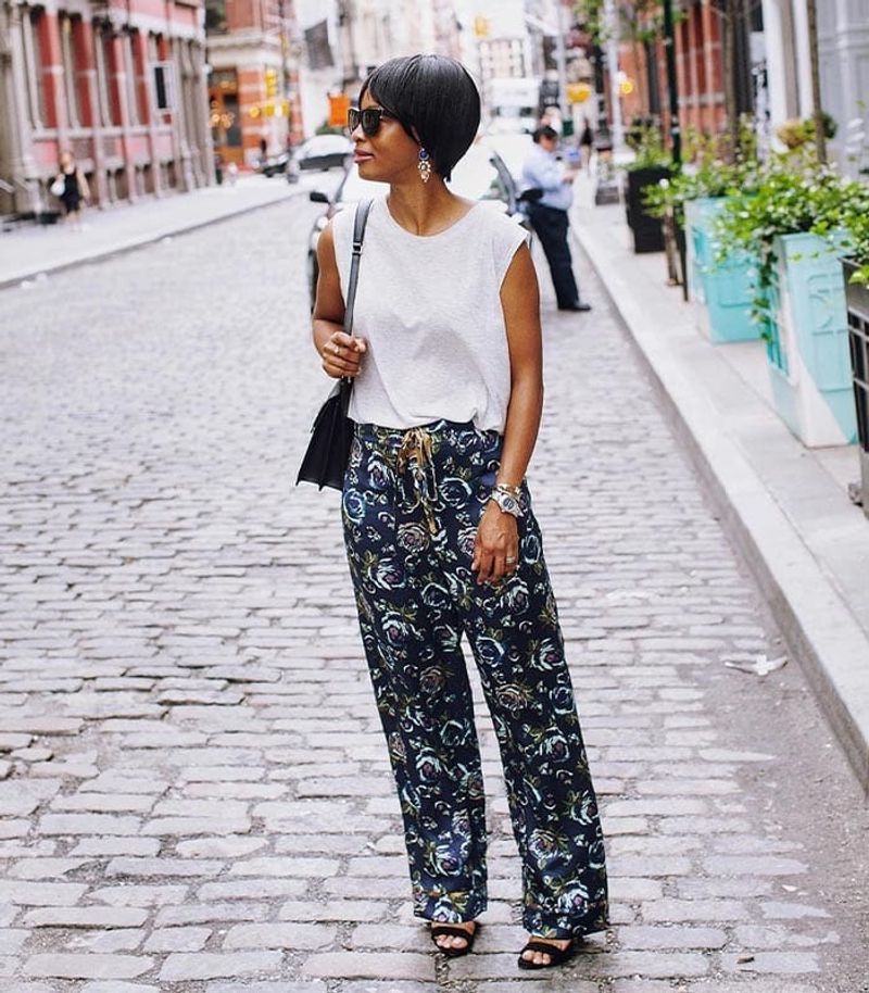 Printed Pants with Solid Top Excitement
