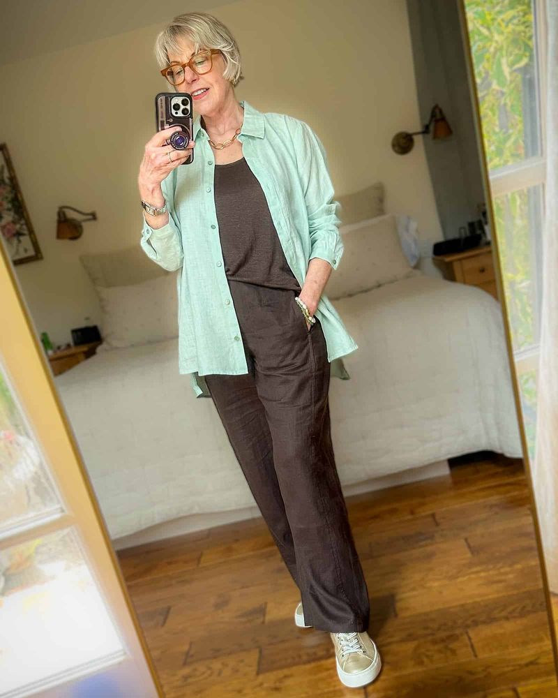 Draped Jersey Separates in Coordinating Colors