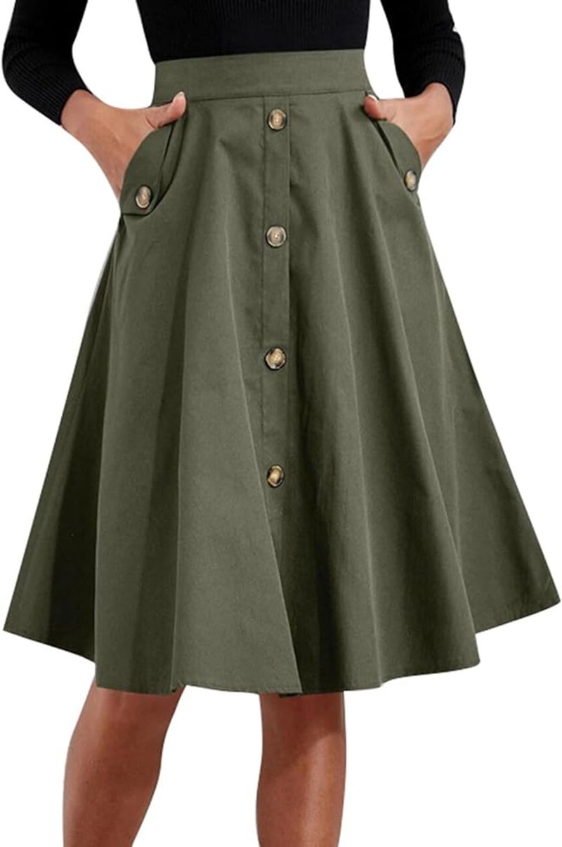 Flared Midi Skirt