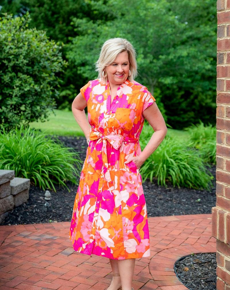 Colorblock A-Line Dress