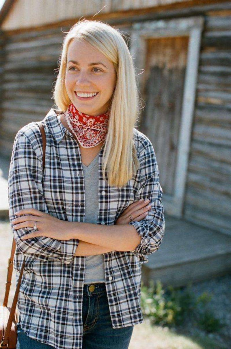 Madras Plaid Button-Front