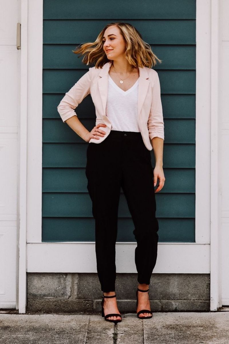 Top With A Crisp White Tee And Blazer