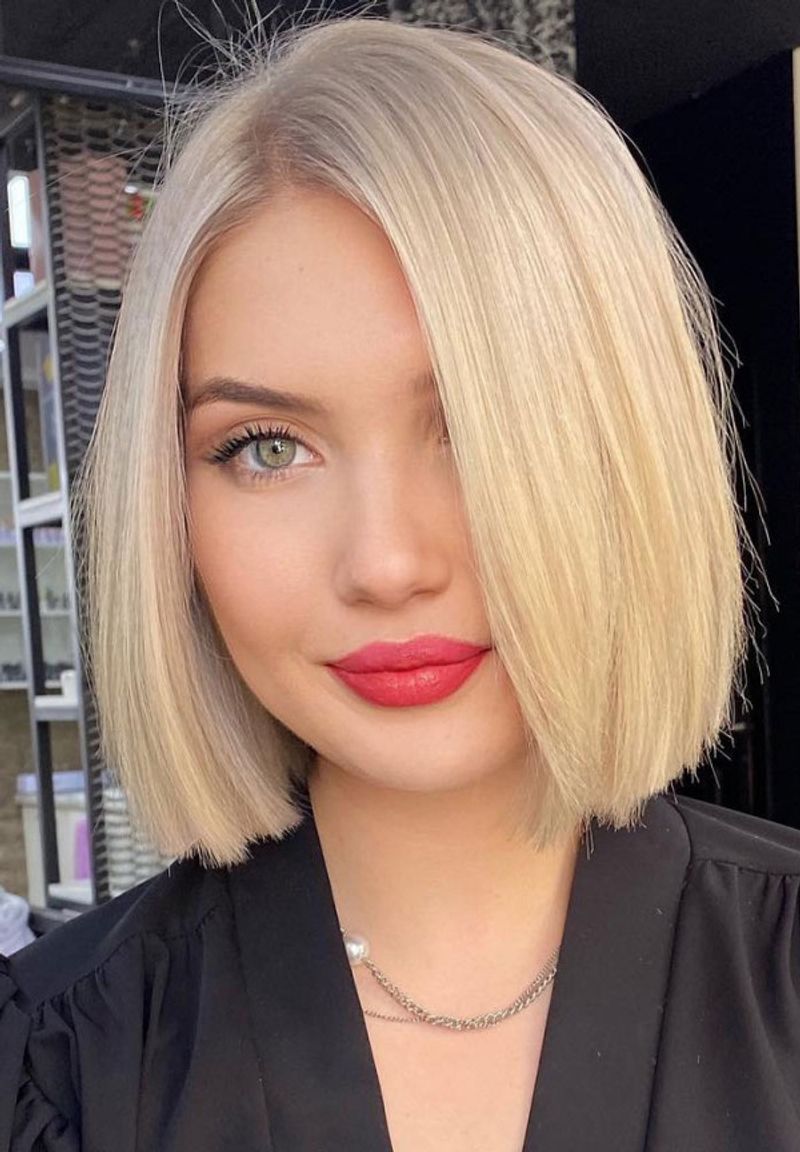 Blunt Bob with Side Sweep