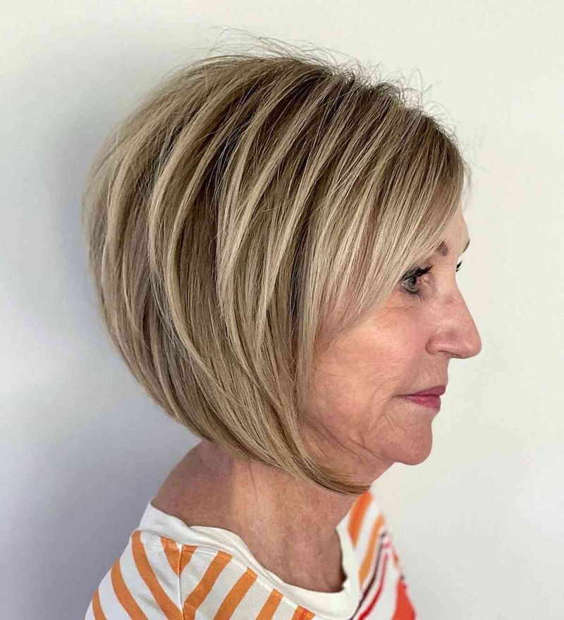 Bob asymétrique avec texture