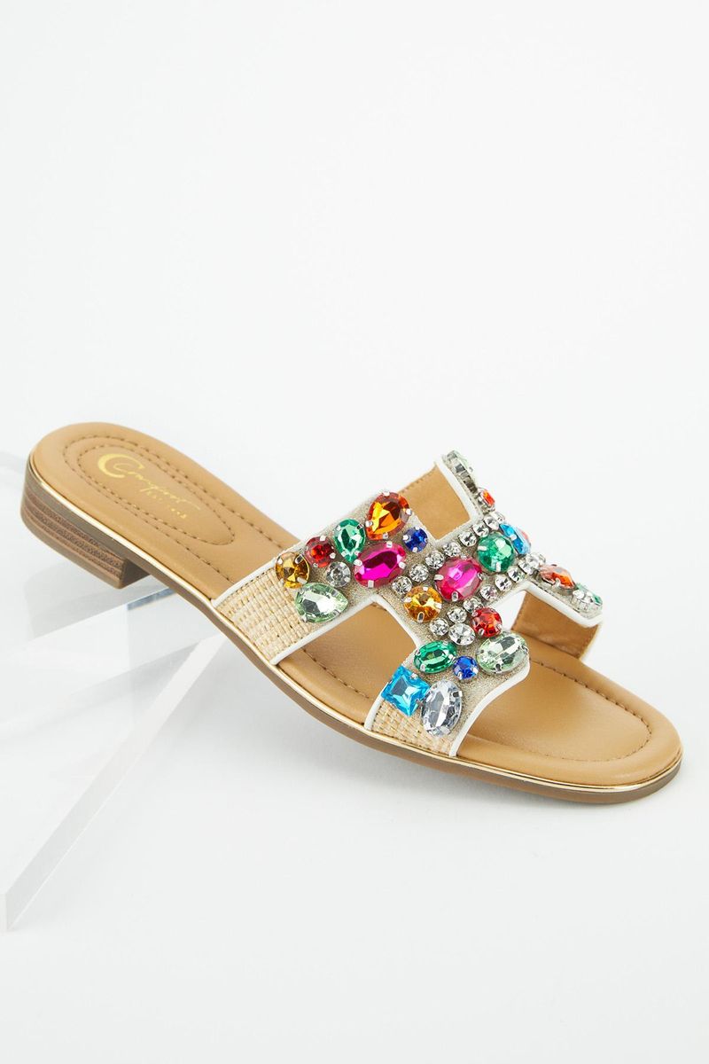 Embellished Slide Sandals