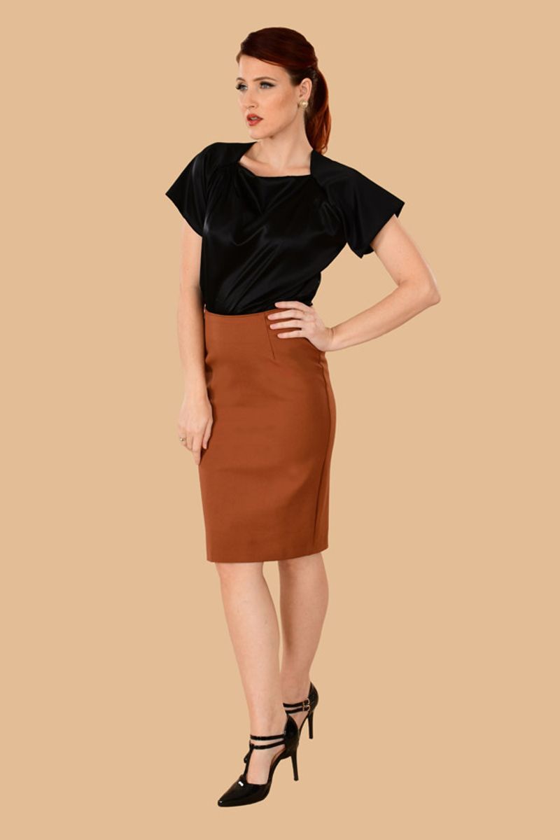 Ponte Knit Pencil Skirt