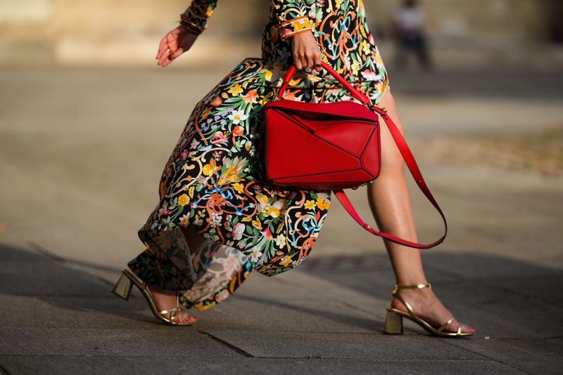 Metallic Low-Heel Sandals with Flowing Maxi Dresses