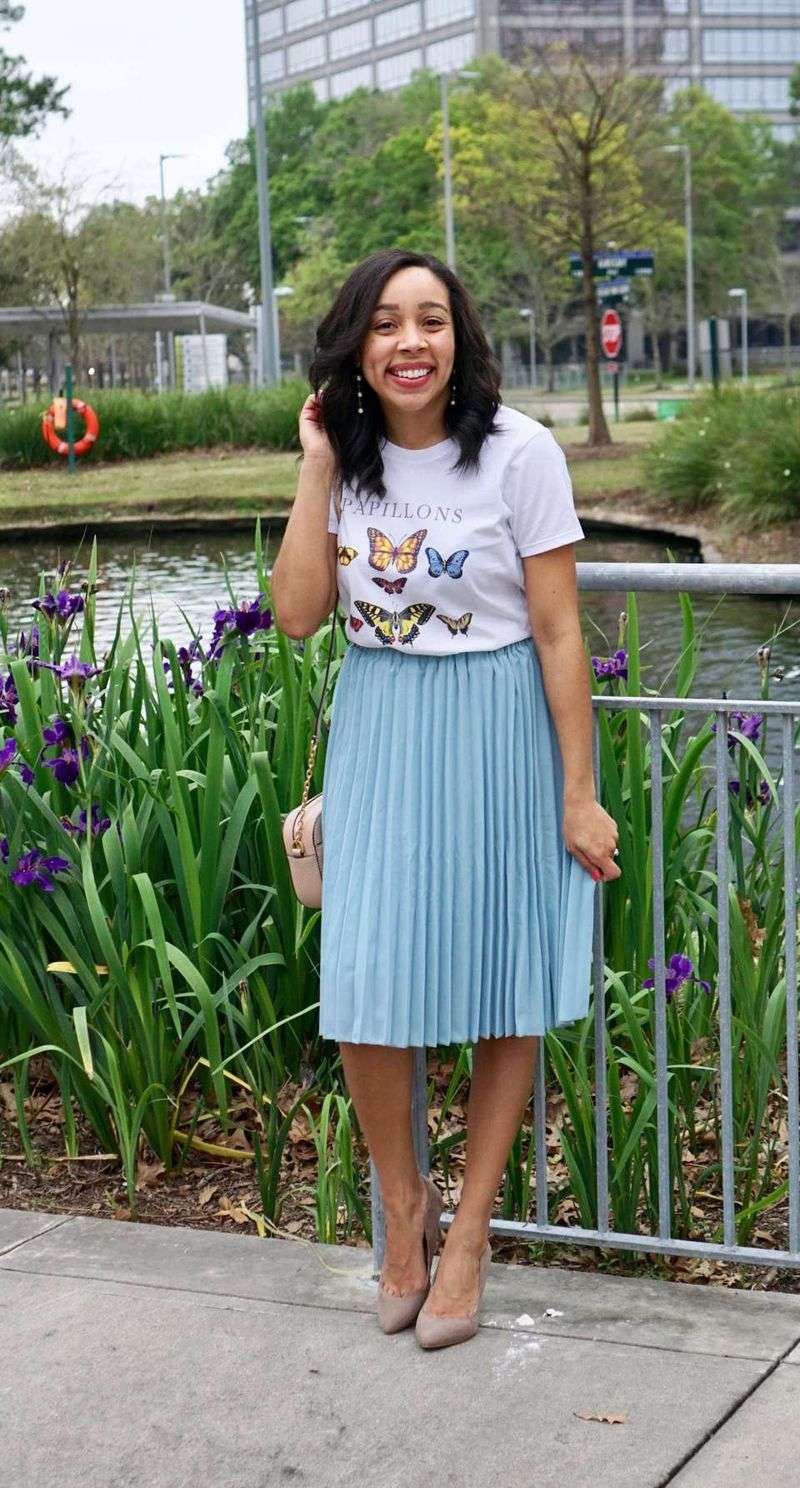 Pleated Skirt and Tee