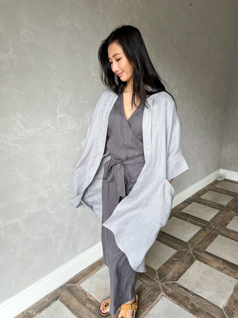 Linen Kimono-Style Jacket