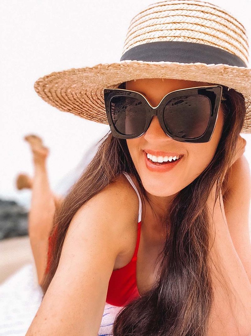 Straw Hat and Sunglasses
