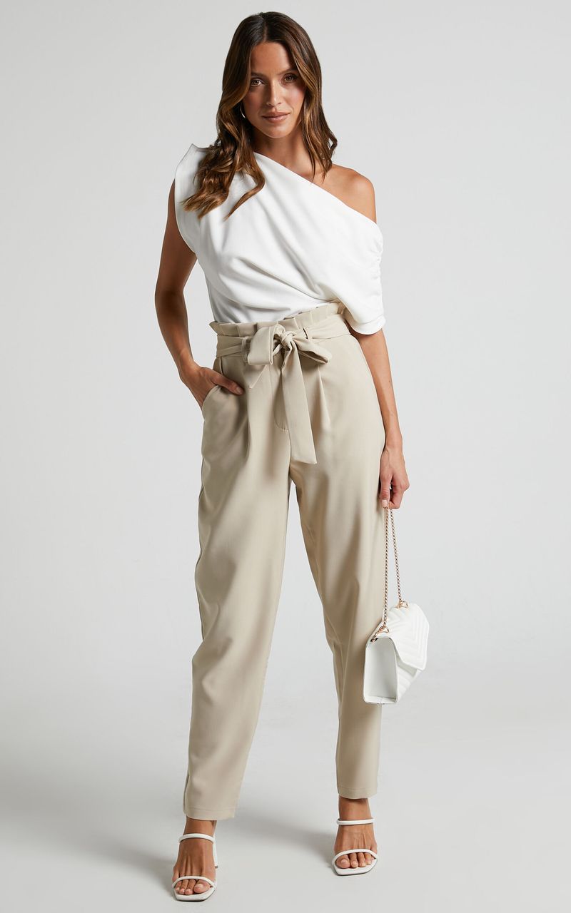 Linen Paper-Bag Waist Pants