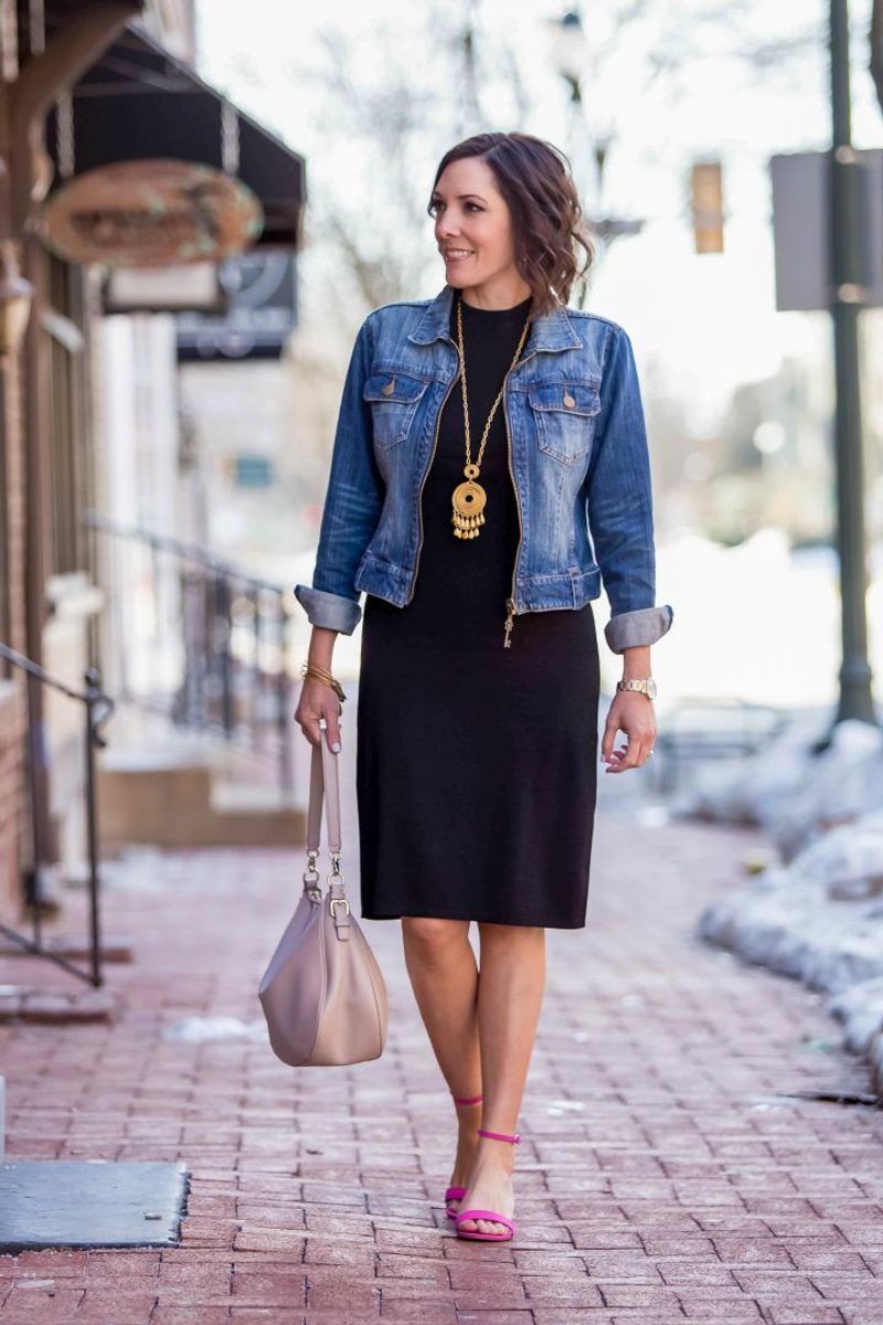 Denim Jacket Over Casual Dress