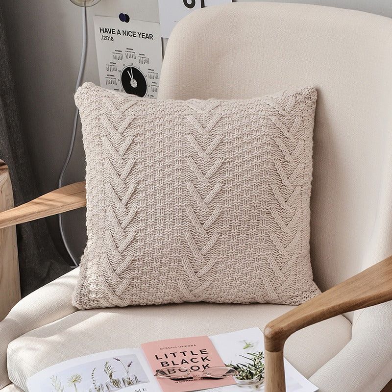 Cable Knit Throw Pillow
