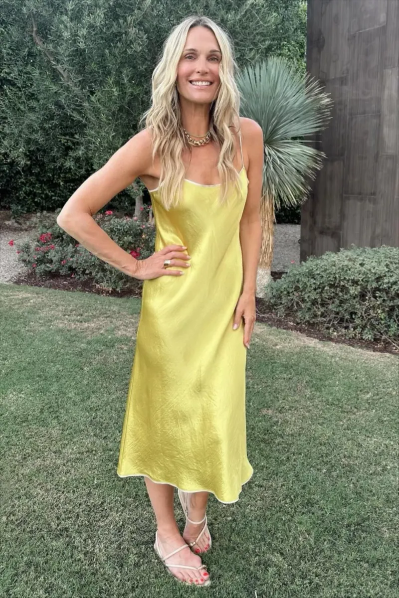 Slip Dress + Minimal Heeled Sandals