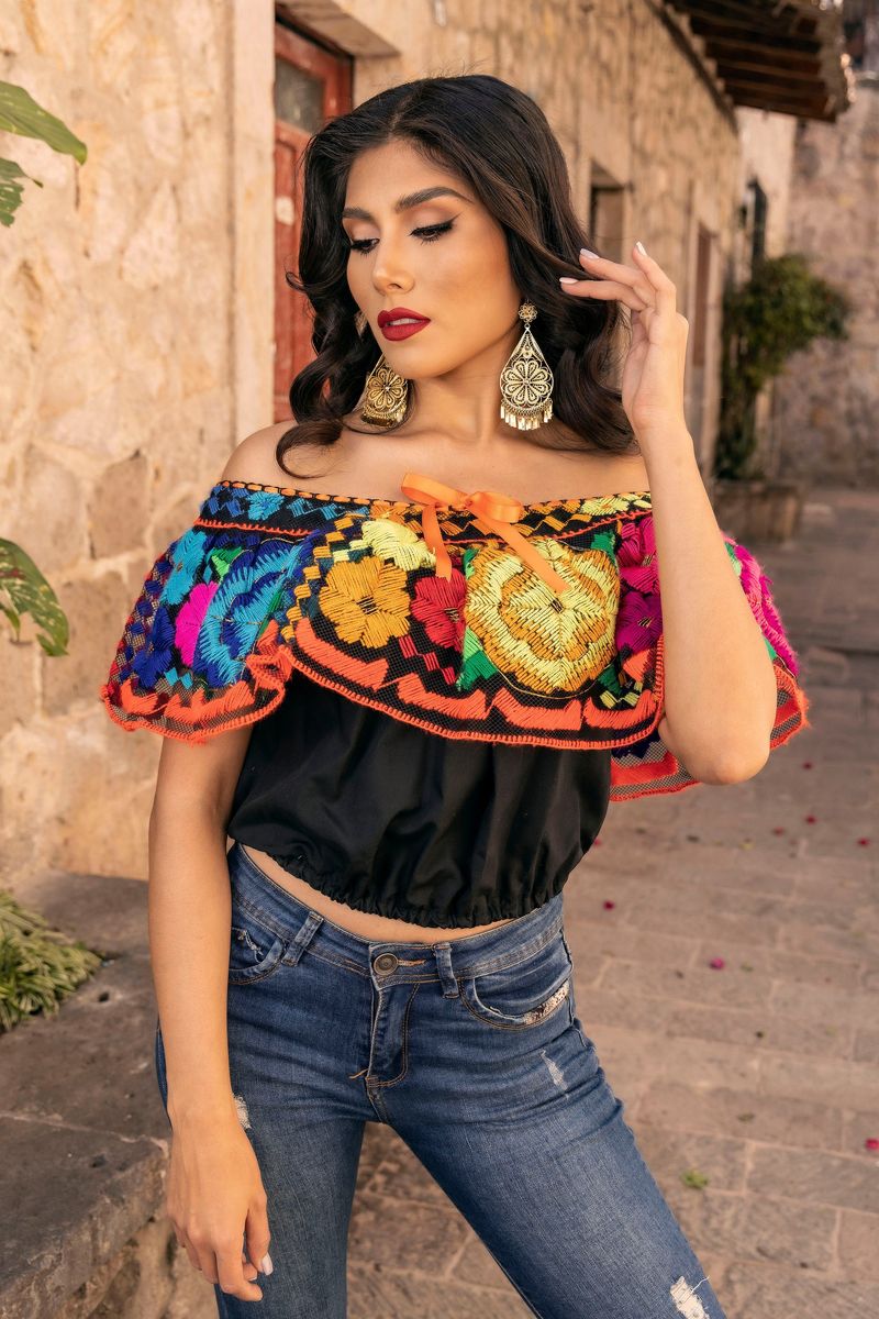 Off-Shoulder Blouse and Jeans